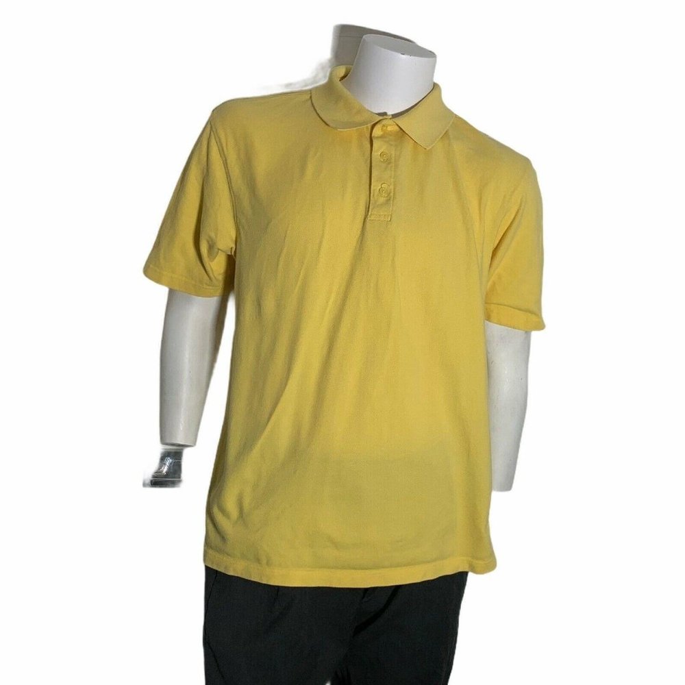 Dockers Mens XL Polo T Shirt Short Sleeve Yellow